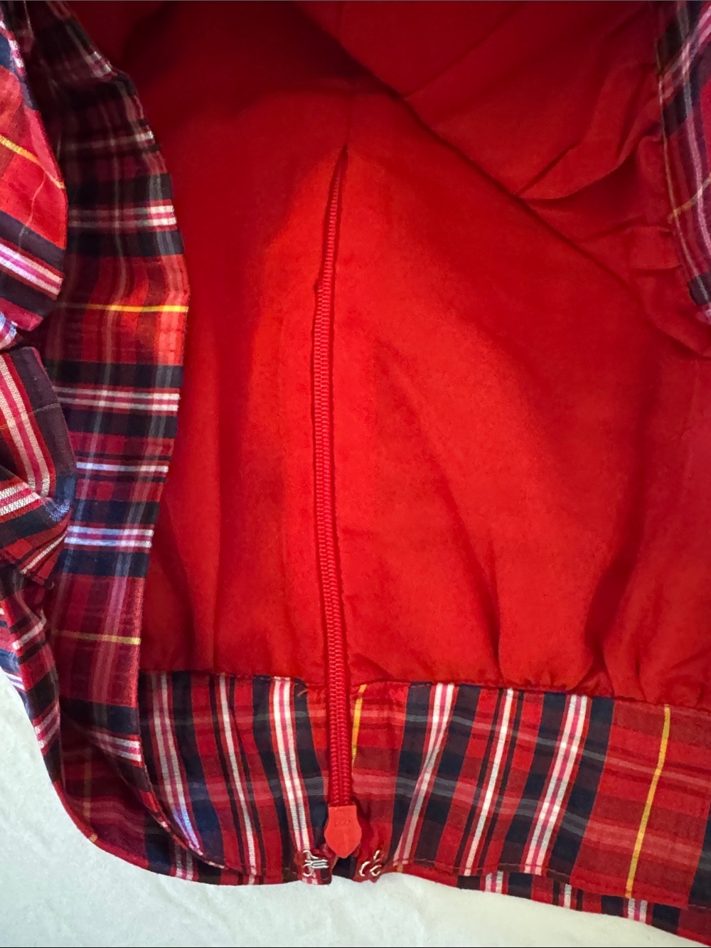 Crown & Ivy Red Plaid Tie-Belt Side Zip Holiday Mini Skirt - Picture 7 of 9